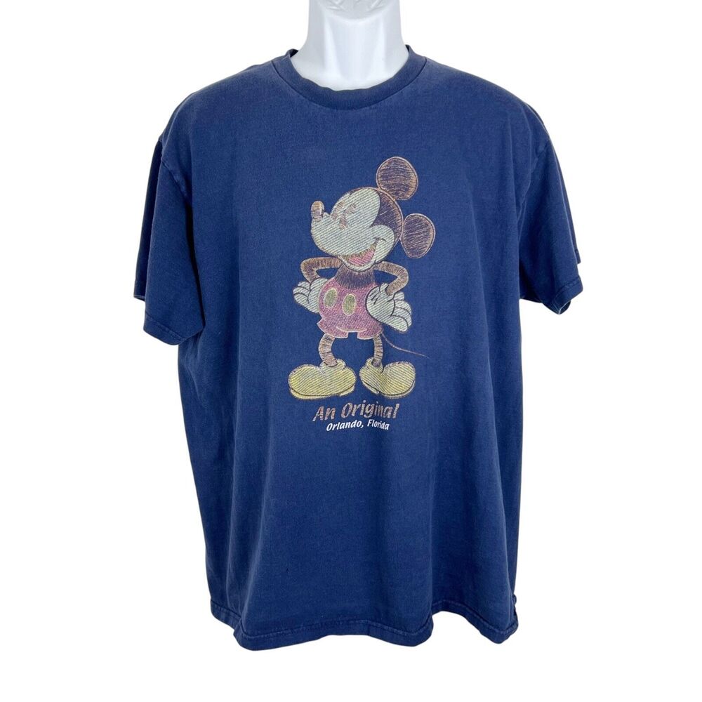 Vintage Mickey Mouse Shirt Men XL Blue An Original Orlando, Florida Disney Tee